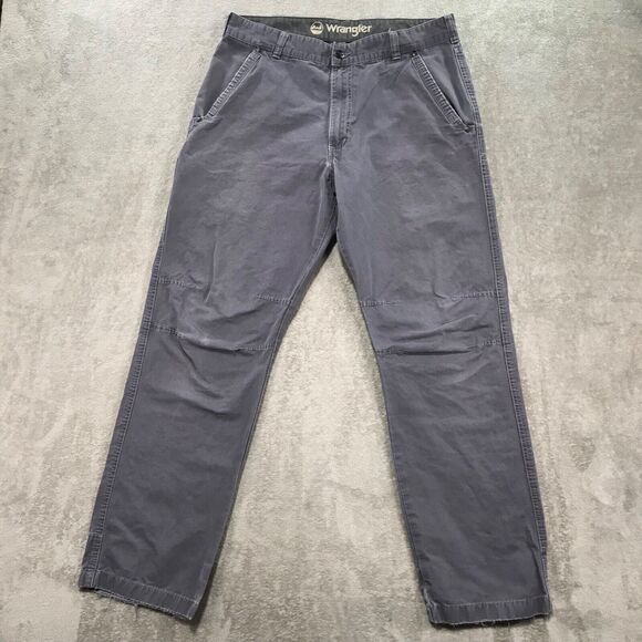 Wrangler Outdoor Series Men's Pants 34x32 Gray Canvas Cotton Hiking Camping Fish - Picture 1 of 8